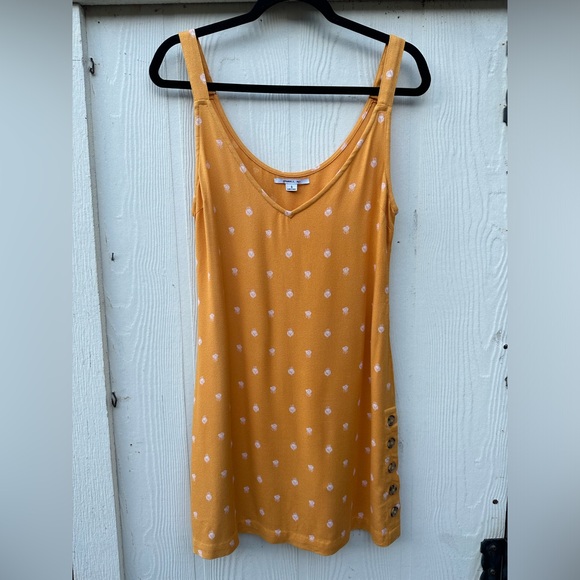 O’Neill Floral Yellow “Phan” Tank Dress w/ Side Button Detailing Small Sundress - Picture 3 of 8